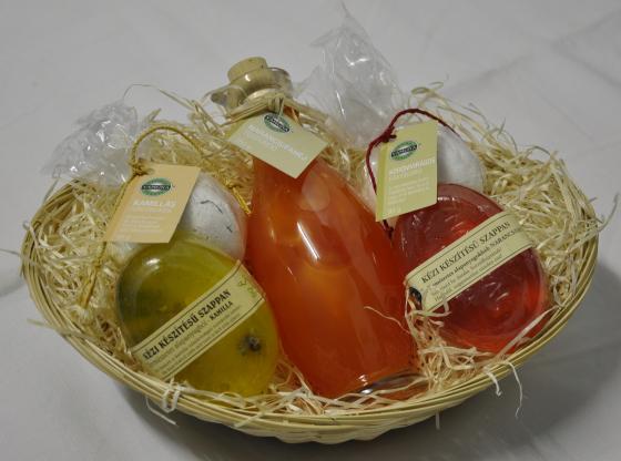 Yamuna - Dárkový košík Pomeranč - skořice - SET204 - slámový košík
