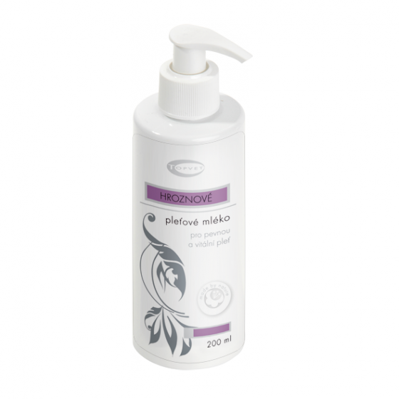 Topvet - Hroznové pleťové mléko 200ml - elasticita pokožky, zvyšuje pevnost kapilár, tepen a žil