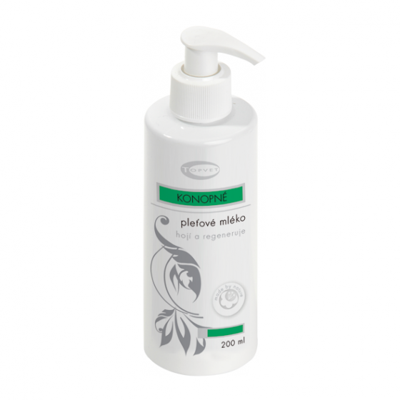 Topvet - Konopné pleťové mléko 200ml - pro zdravou a mladistvou pokožku