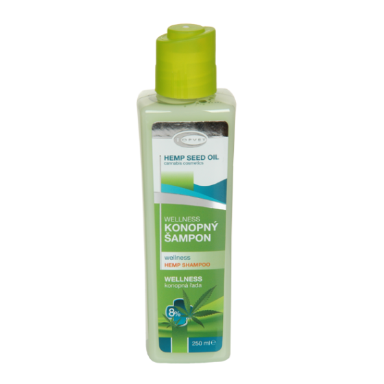 Topvet - Wellness konopný šampon 8% 250ml - šetrně zbaví nečistot, navrátí jim lesk, pružnost a vitalitu