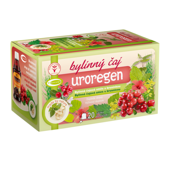 Topvet - Uroregen čaj 20 sáčků - bylinná čajová směs s brusinkou