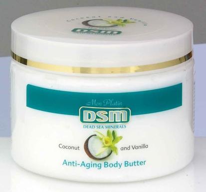 DSM - Omlazuj�c� t�lov� m�slo proti st�rnut� 300ml (vanilka a kokos) - kosmetika Mrtv�ho mo�e