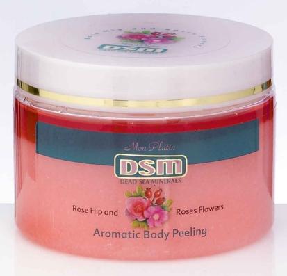 DSM - Aromatický tělový peeling s minerální solí 330ml (růže a šípek) - kosmetika Mrtvého moře
