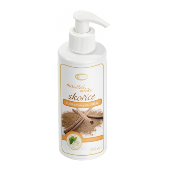 Topvet - Skořicové masážní mleko 200ml při celulitidě