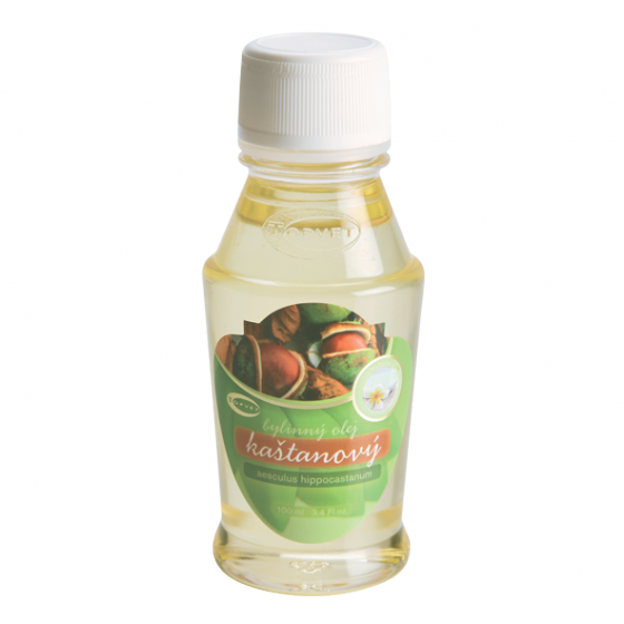 Topvet - Kaštanový bylinný olej 100ml na křečové žíly, hemoroidy, tlumí bolesti kloubů, svalů a vazů