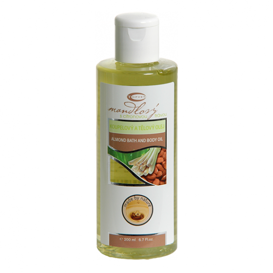 Topvet - Mandlový koupelový olej 200ml s citrónovou trávou - koupelovy a tělový olej