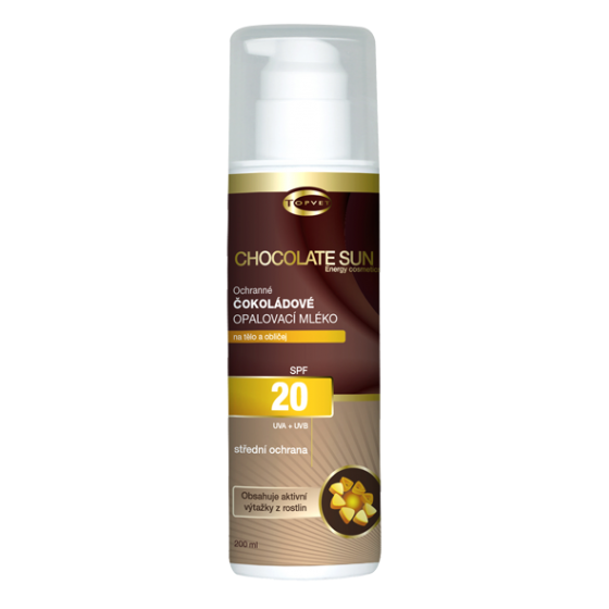 Topvet - Čokoládové opalovací mléko SPF 20 200ml