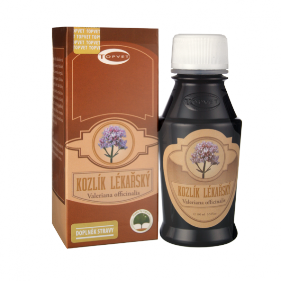 Topvet - Kozlík Lékařský 100ml - Baldriánské kapky - při srdečních neurózách, nervovém vyčerpání, migrénách a nespavosti