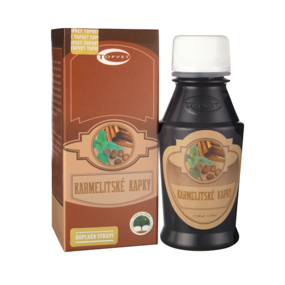 Topvet - Karmelitské kapky 100ml - při pomalém trávení, při pocitu plnosti po jídle, při bolestech hlavy