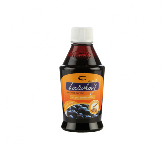 Topvet - Borůvkový bylinný sirup 320g z čerstvé šťávy - podpora ostrého vidění
