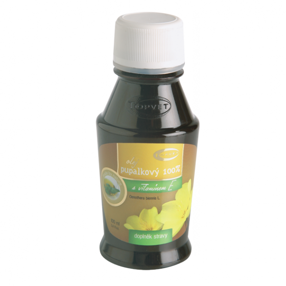 Topvet - Pupalkov olej 100% 100ml - zlepuje kvalitu pleti, vlas a neht, tlum menstruan bolesti
