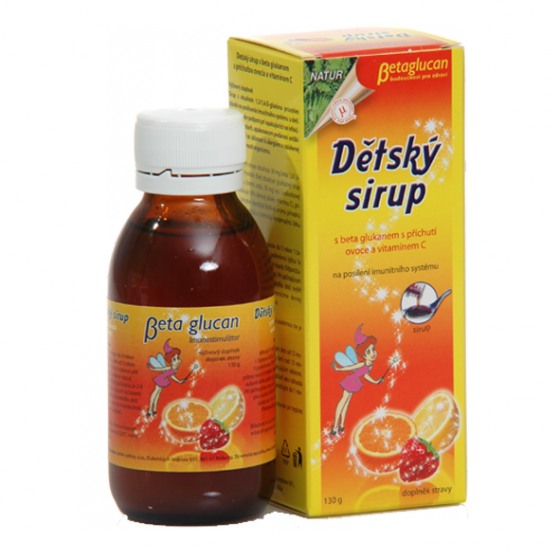 Topvet - Dětský sirup 130g s příchutí ovoce a vitam. C - Beta-glukan, podpora imunitního systému