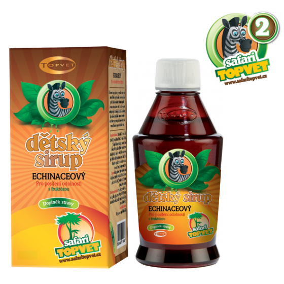 Topvet - Echinacea dtsk sirup 300g s fruktozou - pro poslen imunity vhodn i pro diabetiky