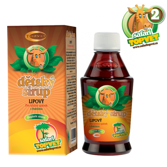 Topvet - Lipový dětský sirup 300g s fruktozou - při chřipce a nachlazení, klidný spánek, vhodný i pro diabetiky
