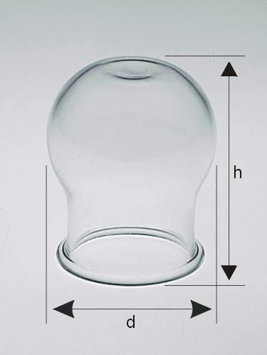 Baňky pro baňkování 1ks 55x65mm - sklo bez olivky (Vakuoterapie)